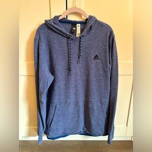 Adidas Logo Mens Hoodie in Blue Size Large